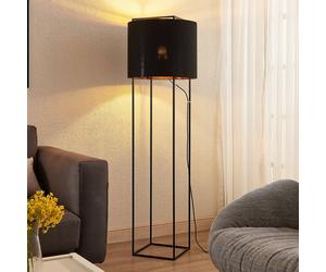 Lindby Kesta fabric floor lamp, frame 4 bars