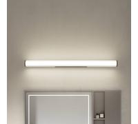 Lindby Kirka LED wall lamp, black, metal, IP44, 90cm, CCT
