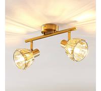 Lindby Kosta ceiling light, two-bulb, brass