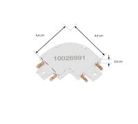 Lindby L-connector Lumaro, white, 90°, rounded, set of 2