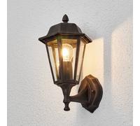 Lindby Lamina outdoor wall light, socket at bottom, lantern, E27