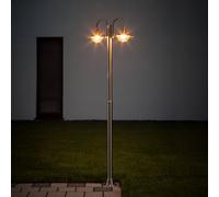 Lindby lamp post Damion, 200 cm, 2-bulb, E27, IP44