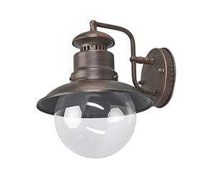 Lindby Lantern Outdoor Light, Wall Lights Mains Powered Outside Lights for Garden Porch Patio Door Goose Neck Traditional Conservatory Vintage Retro Swan Iron Rust Brown IP44