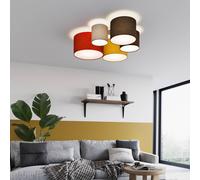 Ceiling Light 'Laurenz' dimmable (Modern) in Multi-Colored Made of Textile for e.g. Living Room & Dining Room (5 Light Sources, E27) from Lindby | Ceiling lamp, lamp