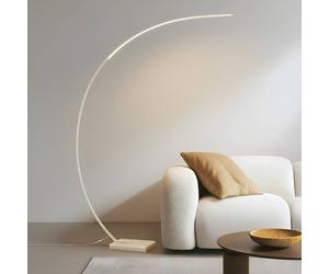 Lindby LED arc floor lamp Kendra, white, aluminium, height 180cm