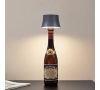 Lindby LED battery-powered table lamp Linor, smoke grey, USB, dimmable
