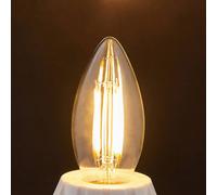 Lindby LED bulb, candle shape, E14, 4 W, clear, 2,700 K