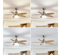 Lindby LED ceiling fan Klasika, DC, quiet, 106 cm, CCT