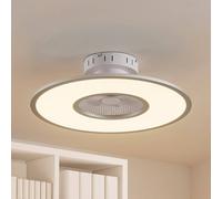 Lindby LED ceiling fan Romea, round, DC, quiet, 60 cm