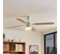 Lindby LED ceiling fan Tedric, white, quiet, Ø 133 cm