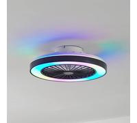 Lindby Ceiling Fans with Lighting Teleo dimmable (modern) in Black for e.g. Living Room & Dining (1 light source,) from