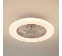 Lindby LED ceiling fan Vedin, white, DC, Ø 49 cm, CCT