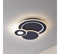 Lindby LED ceiling lamp Briar, black, metal, remote control