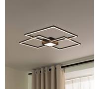 Lindby LED ceiling lamp Duetto, 65 cm, anthracite, 38 W, aluminium