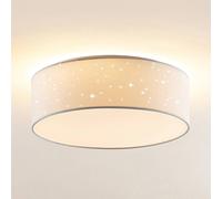 Lindby LED Ceiling Light Ellamina (Modern) in White Made of Textile for e.g. Living Room & Dining (1 Light Source,) from Ceiling lamp,