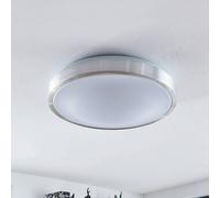 Lindby LED ceiling lamp Emelie, Ø 42 cm, aluminium-coloured, metal
