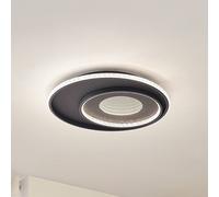 Lindby LED ceiling lamp Inessa, Ø 51 cm, black, CCT, dimmable