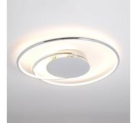 Lindby Joline LED ceiling lamp, Ø 46 cm, chrome-coloured, metal