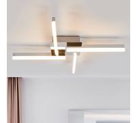 Lindby LED ceiling lamp Patrik, 59 cm, 4-bulb, chrome, IP44