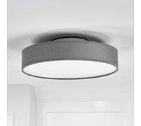 Lindby LED ceiling lamp Saira, Ø 30 cm, grey, textile