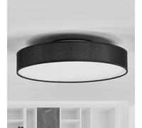 Lindby LED ceiling lamp Saira, Ø 40 cm, black, textile