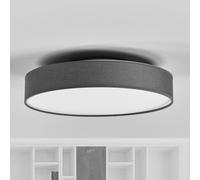 Lindby LED ceiling lamp Saira, Ø 40 cm, grey, textile