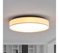 Lindby LED ceiling lamp Saira, Ø 50 cm, white, textile