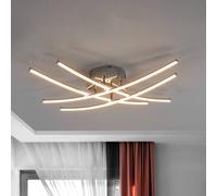 Lindby LED ceiling lamp Yael, chrome-coloured, metal, 67 cm long