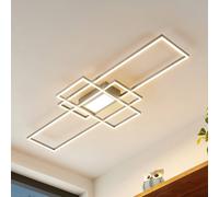 Lindby LED ceiling light Caitlin, nickel, metal, 105cm