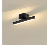 Lindby LED ceiling light Eldrin, 1-bulb, black,LED batten light