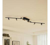 Lindby LED ceiling light Eldrin, 6-bulb, black,light points
