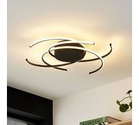 Lindby LED ceiling light, Hamza, Ø 49 cm, black, aluminium