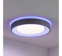 Lindby LED Ceiling Light Lindum dimmable (Modern) in Silver Made of Metal for e.g. Living Room & Dining (1 Light Source,) from Ceiling lamp,
