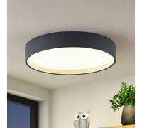 Lindby LED ceiling light Todor, 50 cm, anthracite, CCT, wood