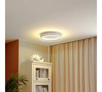 Lindby LED ceiling light Yasmen, white, metal, 3-step dimmable