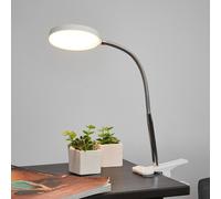 Lindby LED clip-on light Milow, white, metal, 36 cm high