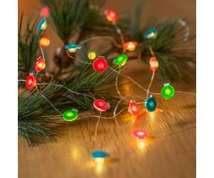 Lindby LED fairy lights Motje, balls, red, green, 320 cm