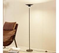 Lindby LED floor lamp Norvind, black, metal, 1-bulb