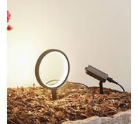 Lindby LED ground spike light Syrene, 18 cm, black, aluminium