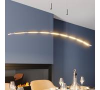 Lindby LED hanging light Manon, height adjustable, grey, metal