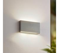 Lindby LED outdoor wall lamp Jarte, grey, metal, 17cm, IP54