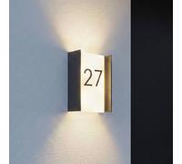 Lindby LED outdoor wall lamp Selqa, house number, anthracite, IP65