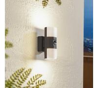 Lindby LED outdoor wall light Alaric, aluminium, anthracite, sensor