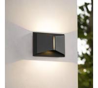 Lindby LED outdoor wall light Anlira, black, up & down, IP65