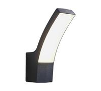 Lindby LED Outdoor Wall Light Ilvita (Modern) in Black Made of Aluminium (1 Light Source,) from wall lamp for Exterior/Interior Walls, House Terrace und Balcony