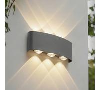 Lindby LED outdoor wall light Ithan, 3-bulb, anthracite, 17 cm