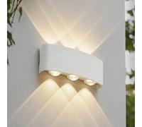 Lindby LED outdoor wall light Ithan, 3-bulb, white, 17 cm