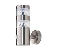 Lindby LED outdoor wall light Lanea, 22 cm, stainless steel, sensor
