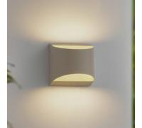 Lindby LED outdoor wall light Lenore, beige, metal, 13.5 cm