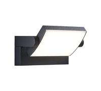 Lindby LED Outdoor Wall Light Sherin (Modern) in Black Made of Aluminium (1 Light Source,) from wall lamp for Exterior/Interior Walls, House Terrace und Balcony